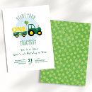 Search for tractor 1st birthday invitations Green and yellow