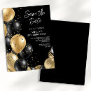 Search for save the date 50th birthday invitations Black and gold
