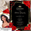 Search for red black quinceanera invitations Elegant classy