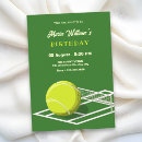Search for tennis birthday invitations Green
