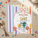 Search for rainbow 1st birthday invitations One happy girl