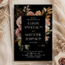 Search for dark wedding invitations Watercolor flowers