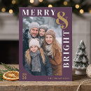 Search for purple holiday cards Merry and bright