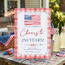 Search for american flag birthday invitations 250 years