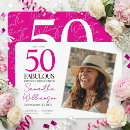 Search for hot pink black white invitations 50th