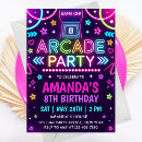 Search for neon invitations Glow arcade party