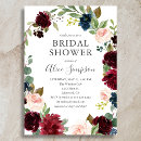 Search for burgundy bridal shower invitations Botanical