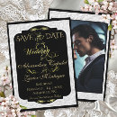 Search for embossed save the dates Black