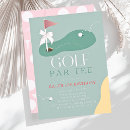 Search for girls golf party invitations Pink