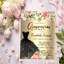 Search for black dress quinceanera invitations Floral