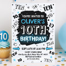 Search for boys 10th birthday invitations Modern