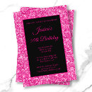 Search for pink and black 50th birthday invitations Glitter