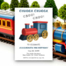 Search for train 1st birthday invitations All aboard