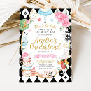 Search for alice in wonderland invitations Watercolor garden flowers