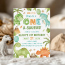 Search for dinosaur 1st birthday invitations Dinosaur one a saurus