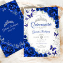 Search for royal blue silver quinceanera invitations Floral