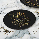 Search for 50th birthday coasters Modern typography