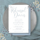 Search for dusty blue rehearsal dinner invitations Script calligraphy