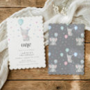 Search for elephant 1st birthday invitations Children