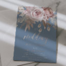 Search for blue rose wedding invitations Rose gold foil