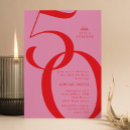 Search for pink 50th birthday invitations Simple