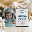 Search for cars 1st birthday invitations Racing