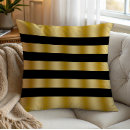 Search for black and gold stripes pillows Modern