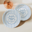 Search for seashell paper plates Blue white stripes