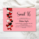 Search for red black sweet 16 invitations Modern