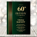 Search for emerald green and gold 60th birthday invitations Modern
