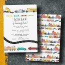 Search for transportation birthday invitations Second boy