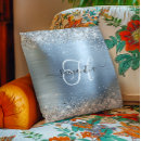 Search for silver and blue pillows Glitter