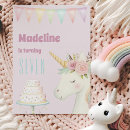 Search for unicorn 7th birthday invitations Pink