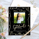 Search for gold foil graduation invitations Trendy handwritten script typography