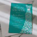 Search for teal bridal shower invitations Gown