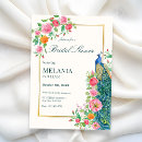 Search for peacock bridal shower invitations Floral