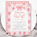 Search for strawberry baby shower invitations Watercolor