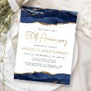Search for blue gold 50th wedding anniversary invitations Chic