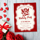 Search for angel birthday invitations Red