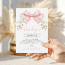 Search for floral baby shower thank you cards Pink bow