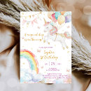 Search for magical unicorn birthday invitations Gold glitter