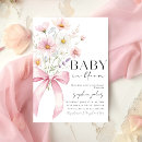 Search for pink bow baby shower invitations Coquette