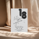 Search for black and white 18th birthday invitations Stylish