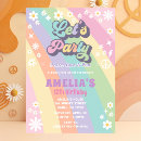Search for flower power birthday invitations Rainbow