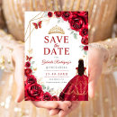 Search for red gold save the dates Mis quince anos