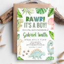 Search for dinosaur baby shower invitations Boho