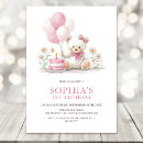 Search for teddy bear 1st birthday invitations Cute