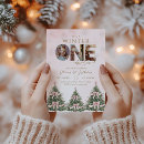 Search for winter 1st birthday invitations Pink silver