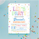 Search for rainbow art party invitations Colorful