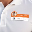 Search for orange name tags Employee